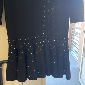 Elegant Black Dress with Studded Details